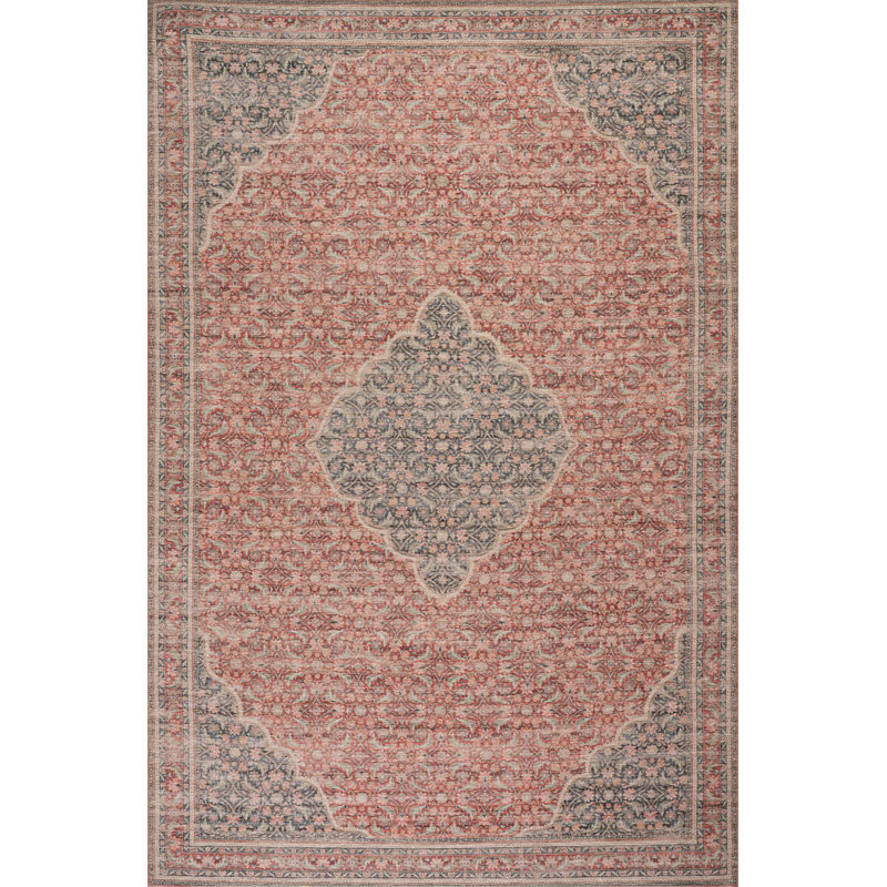 Ismara Traditional Medallion Area Rug, Red, Rectangle 7'10" x 10'