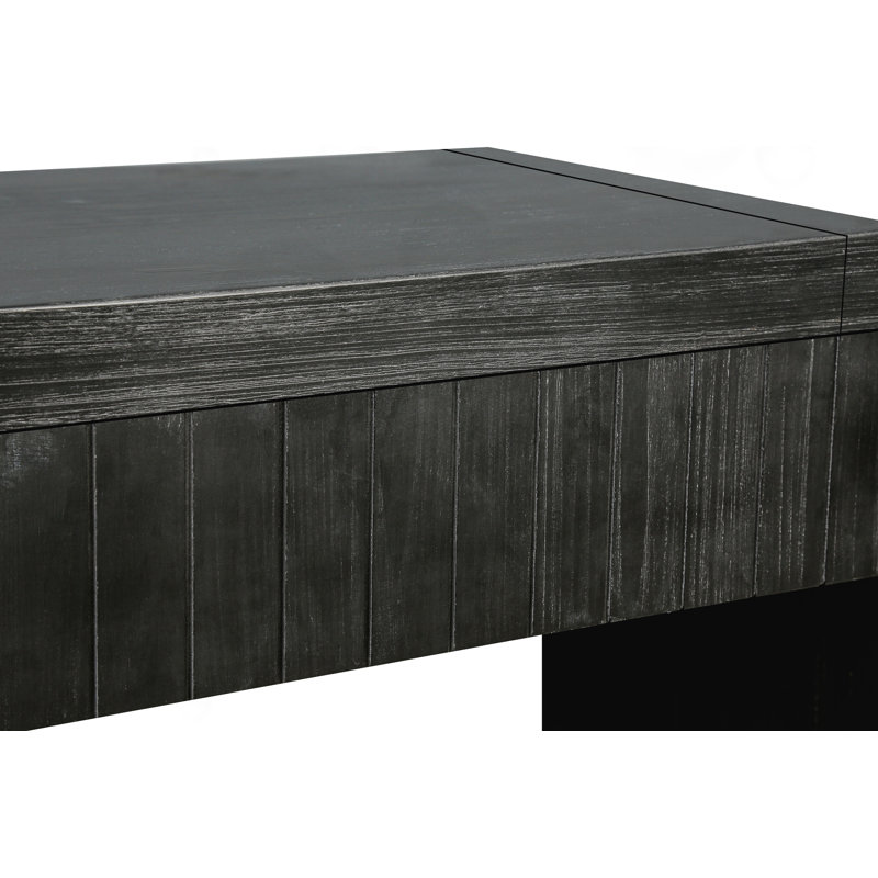 Cann with Two Hidden Handle Drawers, Antique Black