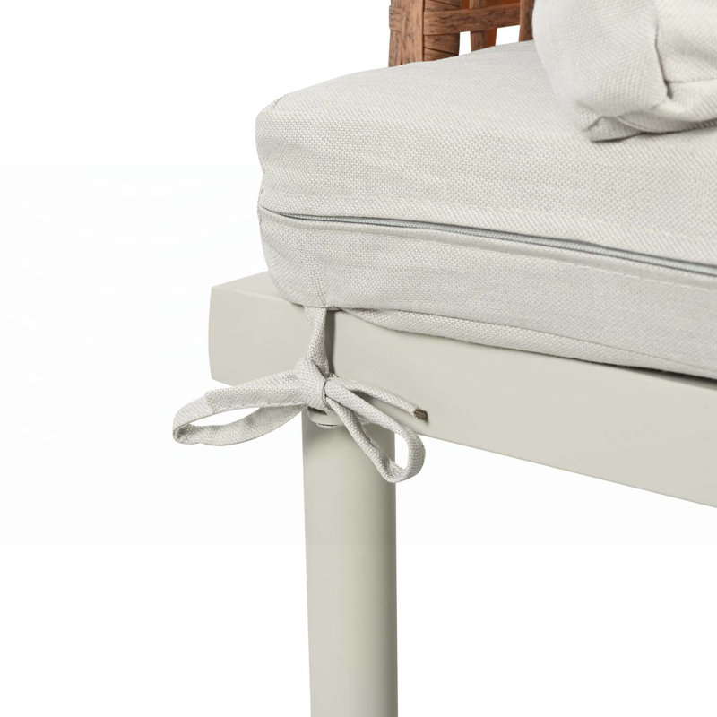 Ensemble de canapé d'extérieur polyvalent pour se détendre et se divertir, Coussin beige / structure blanche, 6