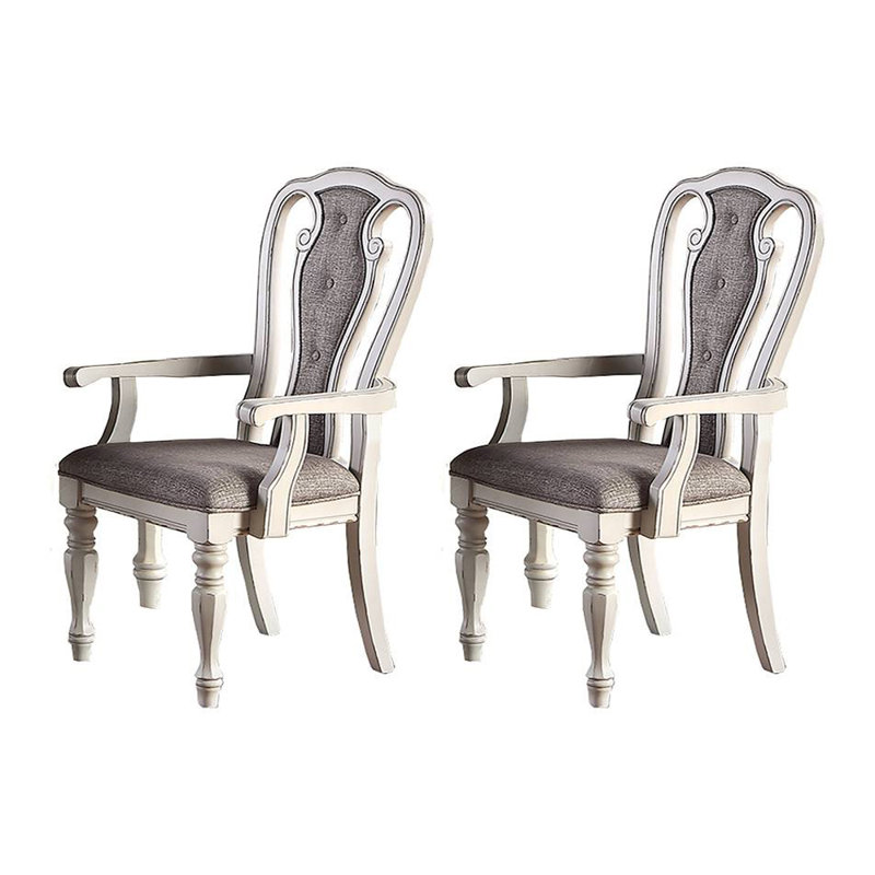 Chaise à accoudoir, Gris, Blanc