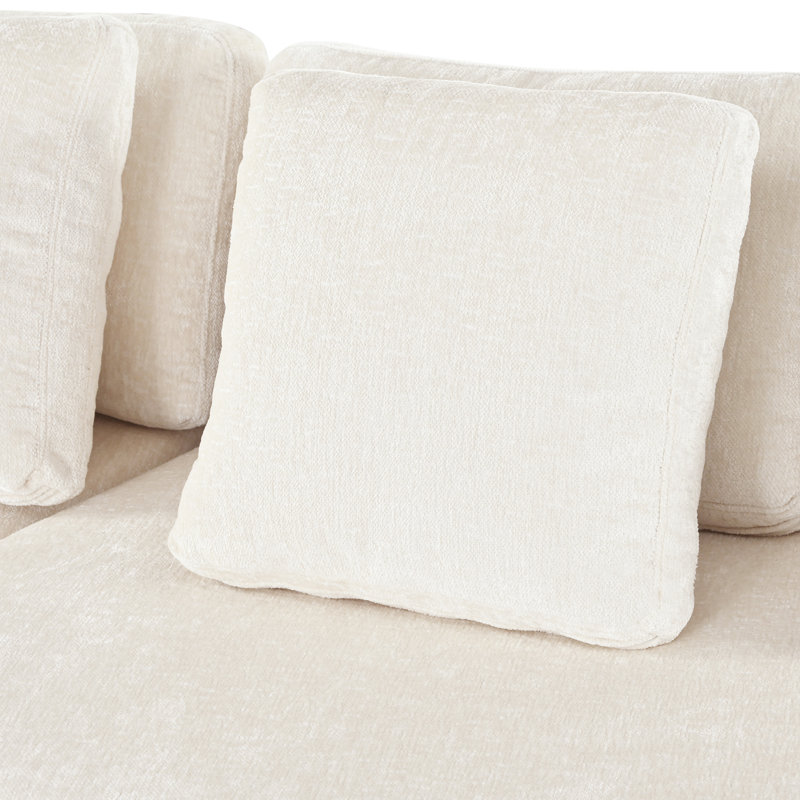 Canapé modulaire en mousse pure 115,7 po, Chenille beige