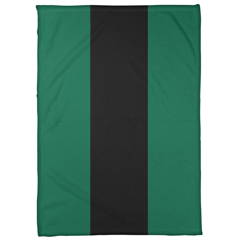 Quilted Throw Blanket, 60" x 80", Victory Green/Black/Victory Green, Mink Touch