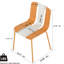 Ensemble de 4 chaises modernes en bloc de couleur avec pieds en métal et siège en plastique PP. Sièges ergonomiques confortables, structure fraîche, convenant aux chaises de salle à manger, aux sièges, aux pieds,-1938464797