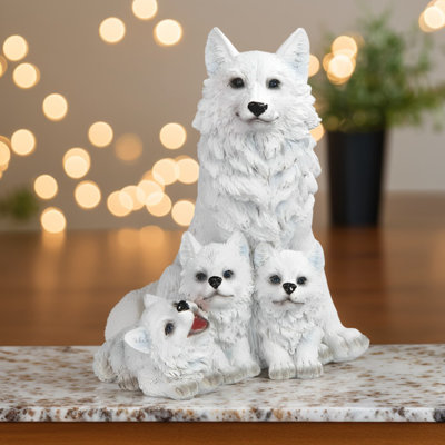 Figurine de famille de loups 5,25 "H