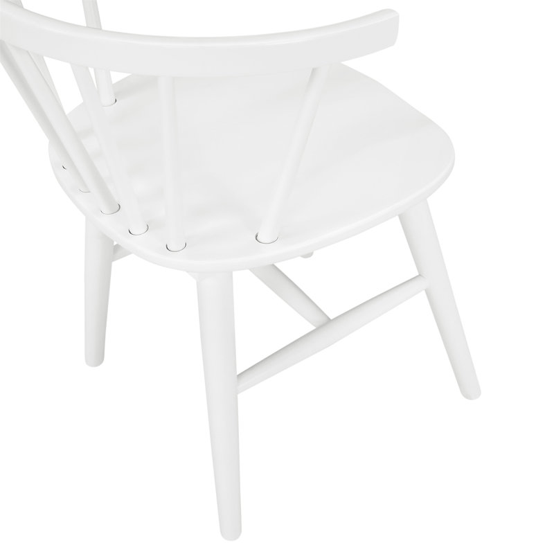 White Wood Spindle Back Dining Side Chair Set
