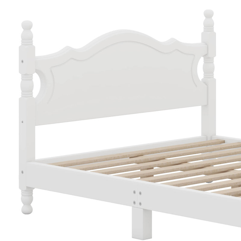 Lit plateforme de style rétro, White, Full