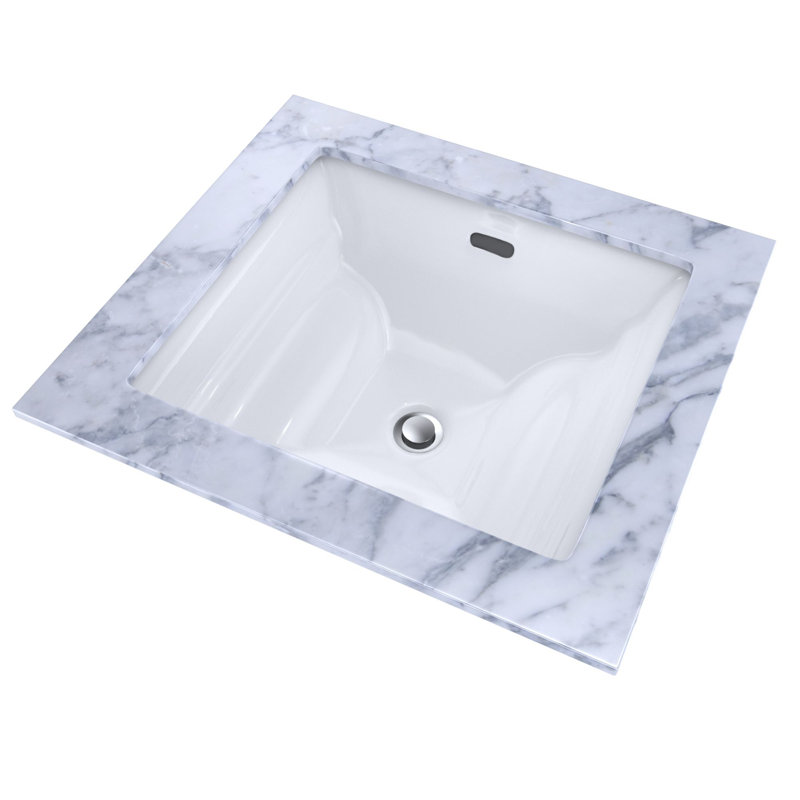 Lavabo de salle de bain rectangulaire encastré avec coton blanc TOTO® Aimes®, Coton