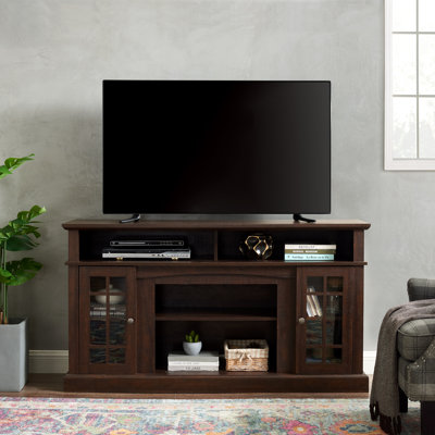 Classic TV Media Stand Modern Entertainment Console for TV Up to 65" with Open and Closed Storage Space, Espresso, 58.25"W*15.75"D*32"H