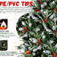 Arbre de Noël de 4 pi avec 747 pointes, baies rouges réalistes et pin naturel, branches pe + neige pour un environnement givré, structure à charnières à installation rapide et simple, métal solide et bien fixé