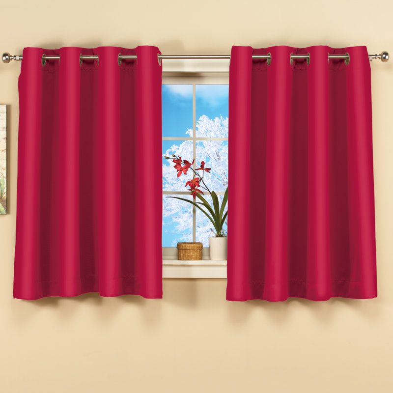 Rideau simple occultant à pattes Abdualeem, l 56 po x L 45 po, Rouge
