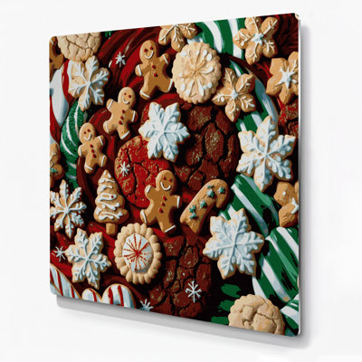 Desserts Christmas cookies Beige Metal Wall Art