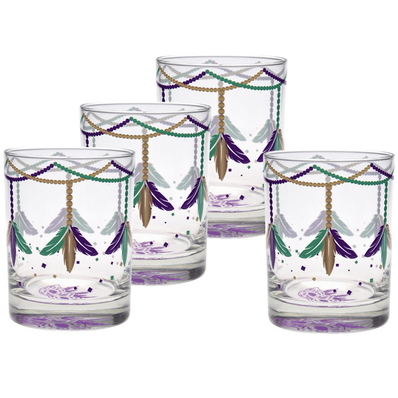 Ensemble de 4 verres à whisky DOF 14 onces Culver - Mardi Gras
