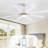 66 Inch Low Profile Ceiling Fan With Dimmable Lights And Smart Remote Control 6 Speed Reversible Noiseless DC Motor For Indoor