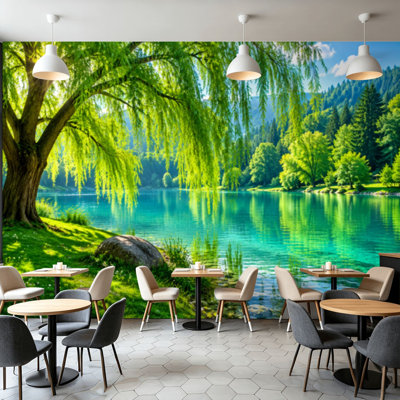Papier peint adhésif pelez et collez, saule du printemps, Falschauer Creek Ulten, art mural