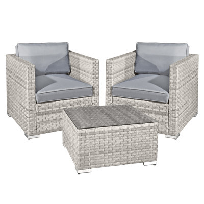 Oseasons® Syeed Rattan 2 Seat Tea for Two Set in Walnut Grey
