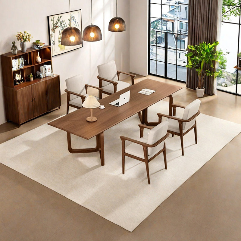 Ash simple practical dining table set, 29.53"H x 62.99"L x 27.56"W