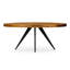 Table de salle à manger, ovale, classique, acacia, 6 places assises, brun