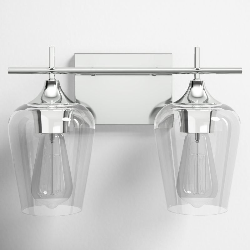 Éclairage pour meuble-lavabo à intensité variable en chrome poli Breena, Chrome poli, Clear