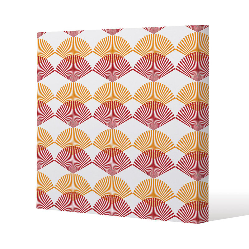 Geometric Sea Shells Slim Style Canvas Print, 60 cm H x 60 cm W