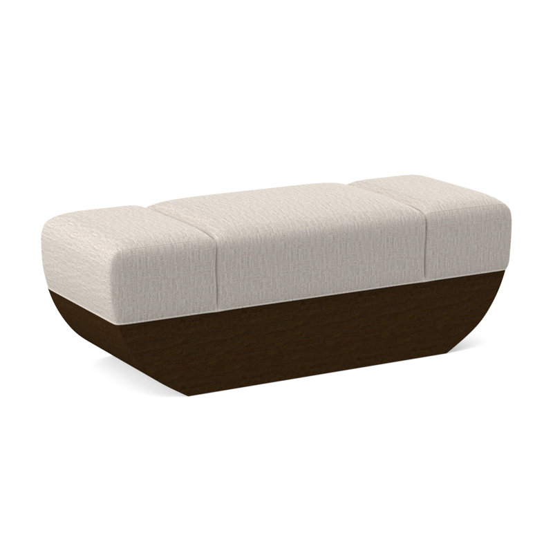 Banc rembourré Ark, Viscose brouillards blancs, Noyer noir