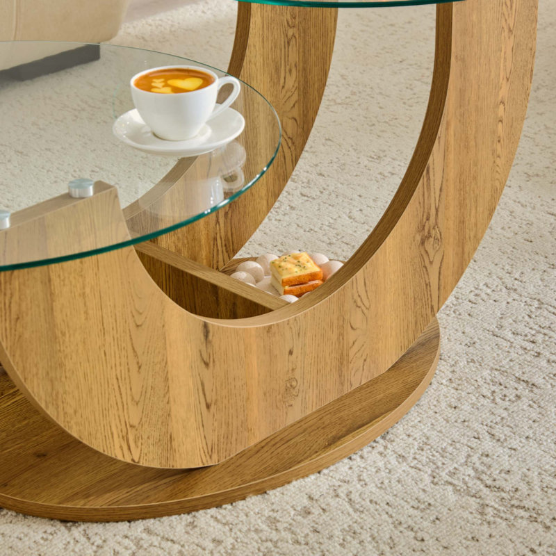 Table basse Creative, Transparent / Wood