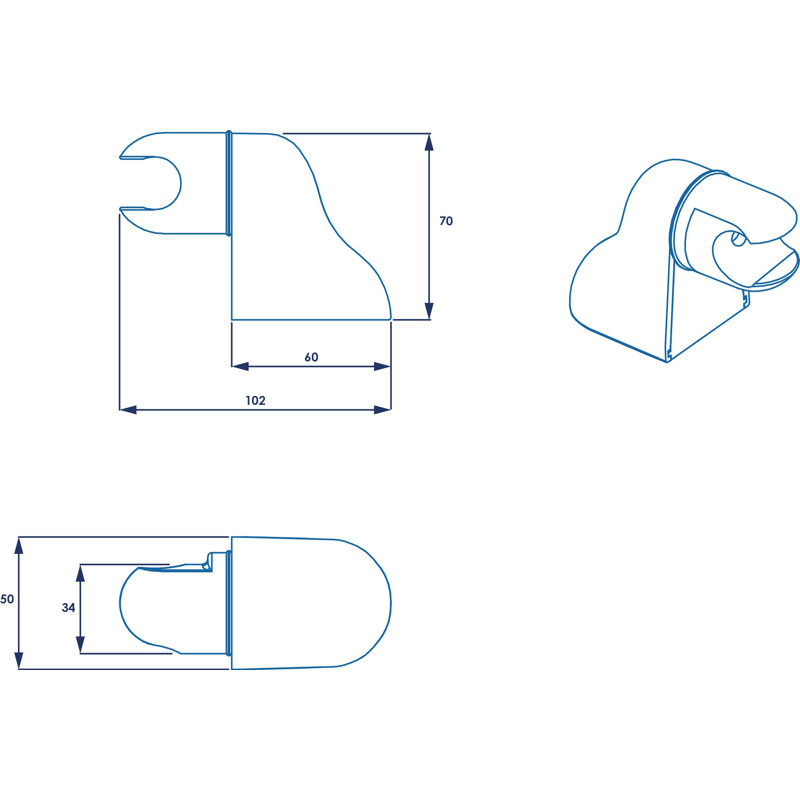 Adjustable Wall Bracket, White