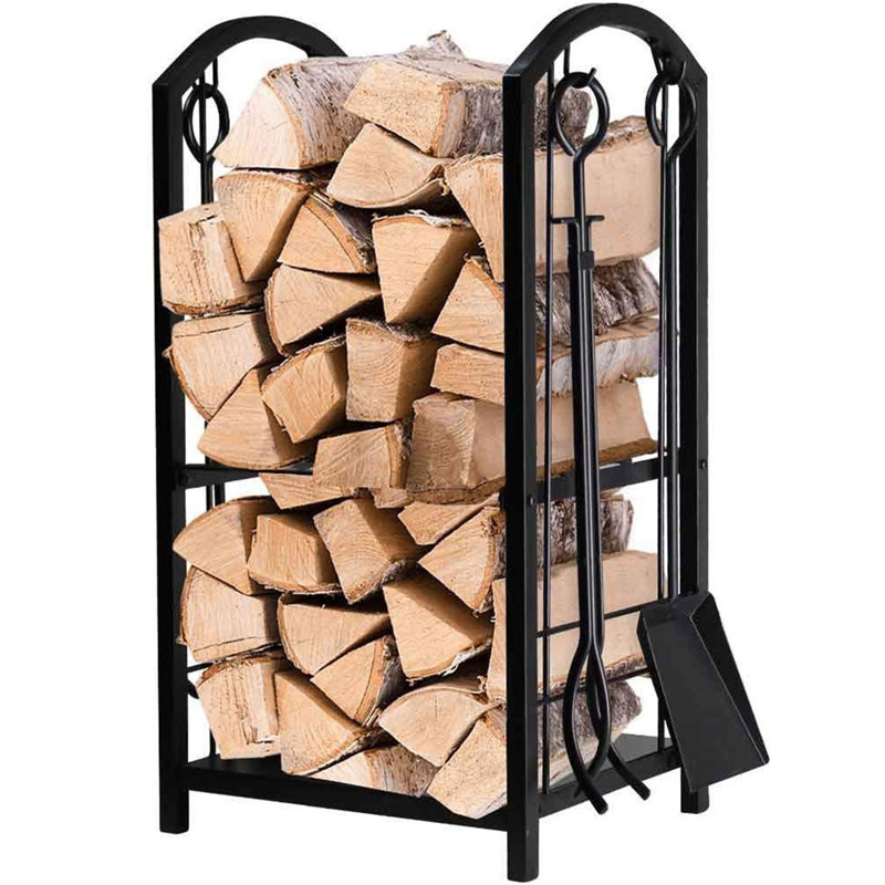 Support à bois de chauffage intérieur / extérieur avec supports amovibles, support à bûches décoratif