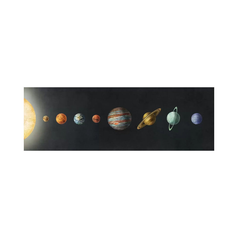 The Solar System by Terry Fan - Wrapped Canvas Panoramic Print, 30.48 cm H x 91.44 cm W x 1.91 cm D