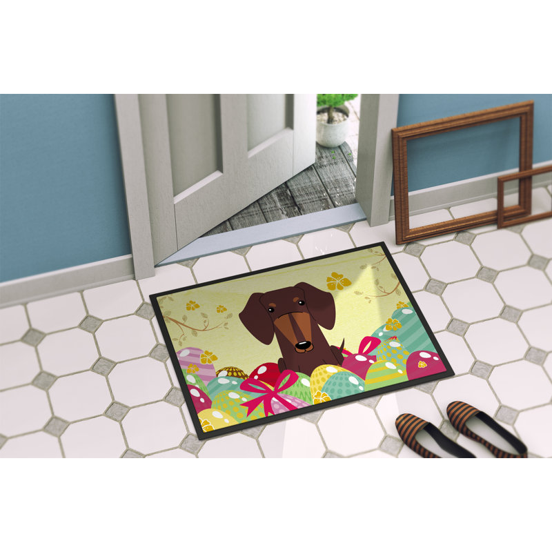 Tapis de porte d’extérieur antidérapant teckel Saroyan, Chocolat, l 24 po x L 36 po