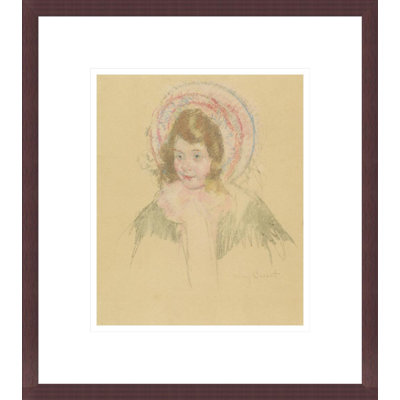Sara Wearing a Bonnet and Coat by Mary Cassatt -Framed Giclee Print