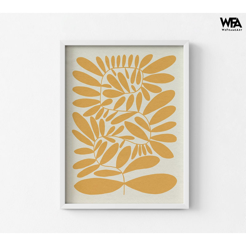 70 s Sprig III par Emma Caroline, impression de feuille orange, idée de remodelage de salle de bain d'invité, rétro affiche botanique salon affiche murale