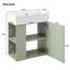 Meuble-lavabo flottant avec lavabo en céramique et rangement à gauche-1665347197