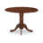 3 Piece Kitchen Table & Chairs Set Contains a Round Dining Room Table with Dropleaf and 2 Cream Linen Fabric Parson Dining Chairs, Mahogany-476447716-476447719-429625714