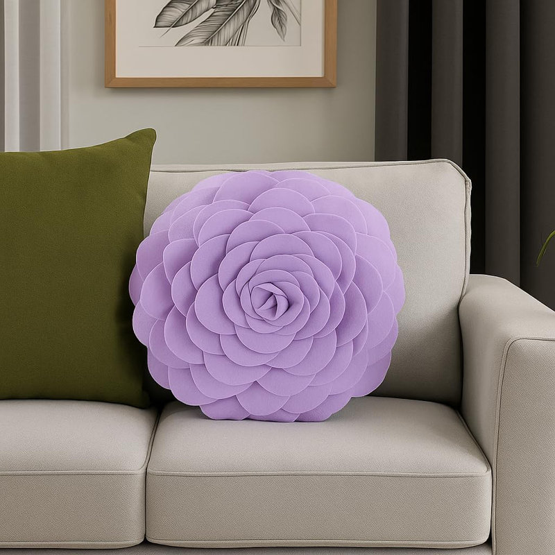  Housse de coussin en polyester, Housse de coussin seulement - sans coussin, 16 po x 16 po, Lilas