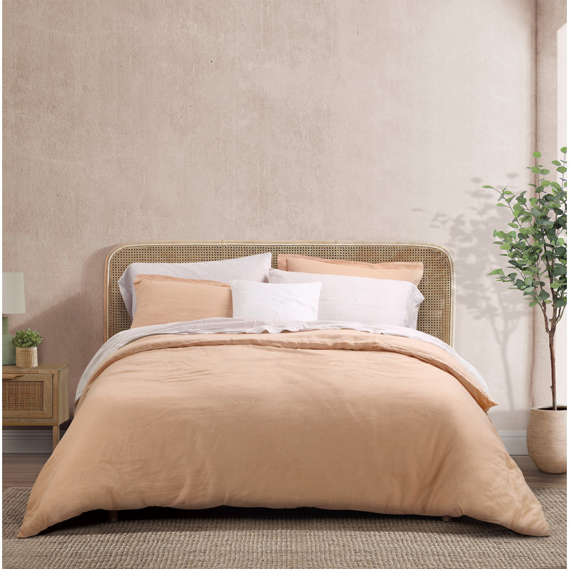 Ensemble de housse de couette réversible moderne et contemporain 3 pièces Frazier, Abricot