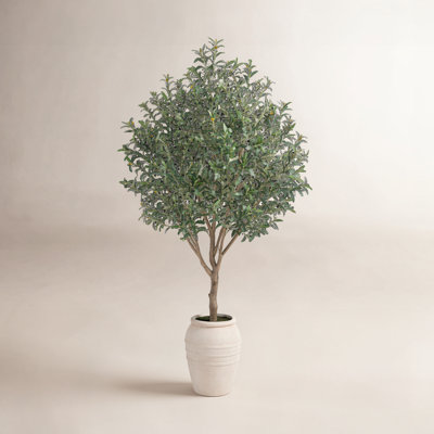 Grand Artificial Olive Tree in Rustic Stoneware Planter (8' - 9')