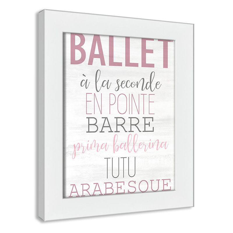 Ballet toute la journée 2, H 16 po x l 12 po x P 0,63 po, Cadre blanc