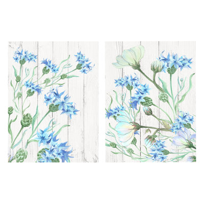 Azure Tranquility: A Symphony of Blue Blooms - impressions sur toile tendue