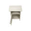Petite table d'appoint décorative en stratifié de chêne délavé, conception transitionnelle et tablette ouverte pour un salon à récupération rapide avec poignée en métal noir classique
