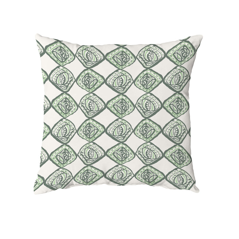 Geometric Reversible Throw Pillow, 20" x 20", Green