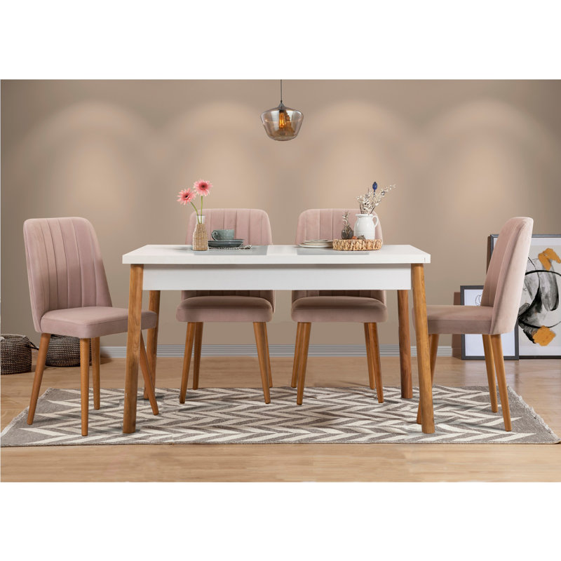 Ensemble repas pour 4 personnes Cleary, Blanc, Brun, Brun