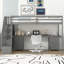 Twin Size Loft Bed Frame With Built-In Desk And Double Storage Drawers-314070503