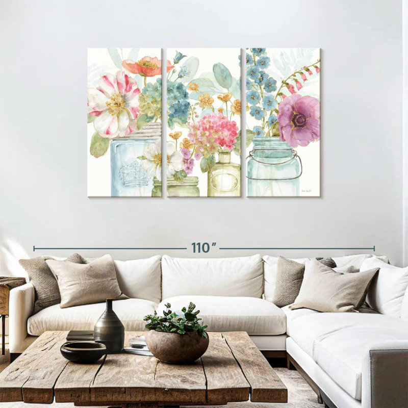 Harnek Rainbow Seeds Flowers III, 48" H x 74" W