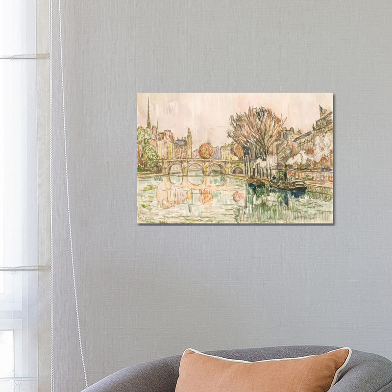 The Pont Neuf, Paris by Paul Signac - Wrapped Canvas Painting, 66.04 cm H x 45.72 cm W