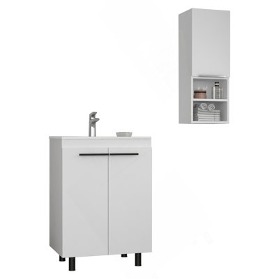 White 2 Piece Bathroom Set
