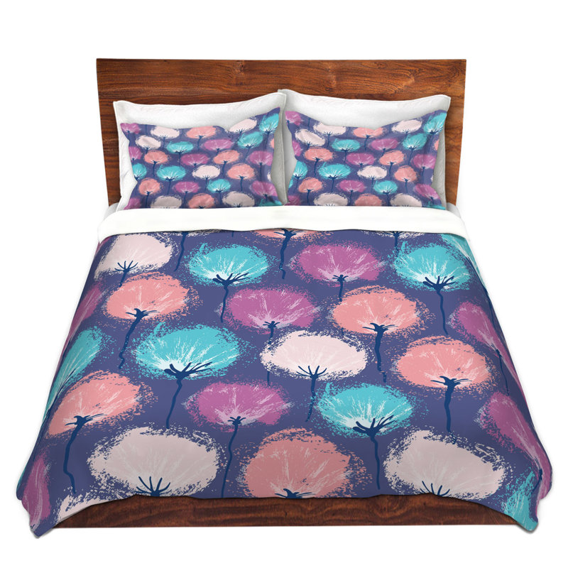 Ensemble de housse de couette pulvérisation de fleurs, 1 housse simple + 1 taie standard