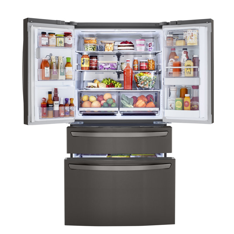 LG 23 cu. ft. Smart wi-fi Enabled InstaView Door-in-Door Counter-Depth Refrigerator with Craft Ice Maker, Black Stainless