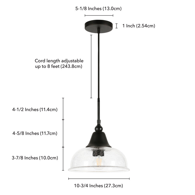 Giraldo 1 - Light Single Pendant, Black
