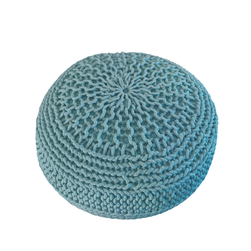 Verica Upholstered Pouf, Seafoam Green