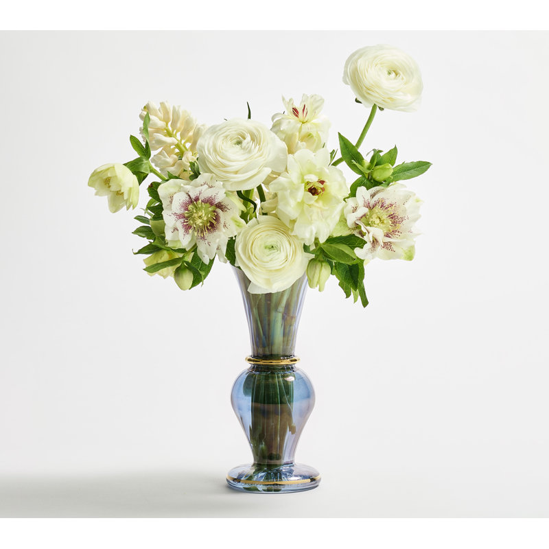 F2023 Handmade Glass Table Vase, Blue